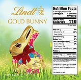 Шоколадний кролик Lindt Floral Gold Bunny Milk Chocolate Easter Bunny 200г, фото 4