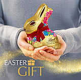 Шоколадний кролик Lindt Floral Gold Bunny Milk Chocolate Easter Bunny 200г, фото 5