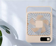 Настільний міні вентилятор акумуляторний ручний портативний Квадратний Desktop stand fan на акумуляторі, фото 4