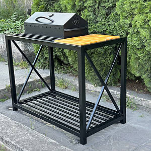 Мангал-барбекю Mzavod Тор у стилі лофт на дровниці на 9 шампурів 4 мм