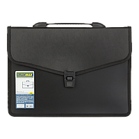 Портфель на 3отд. на замке A4, пластик 700 мкм., черный, BM.3734-01