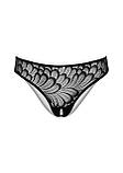 Трусики Daring Intimates чорні з квітковою аплікацією для сексуального образу розмір S/M відкритий доступ, фото 7