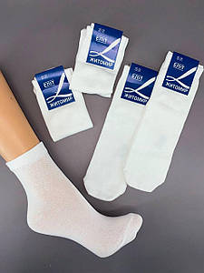 Шкарпетки базові білі однотонні підліткові 20-22 (32-36р) 10пар/уп