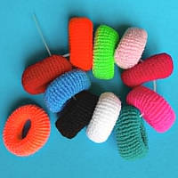 Резинки для Волосся 10 шт 40х20 мм Махрова Яскраві Кольорові