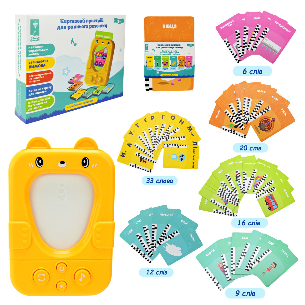 Навчальний картридер Зайченя PL-724-02 Українька озвучка, 96 слів, фото 1