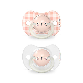 Пустушка Suavinex Night & Day 2 шт фізіологічна силікон 0-6 міс, pink rabbit