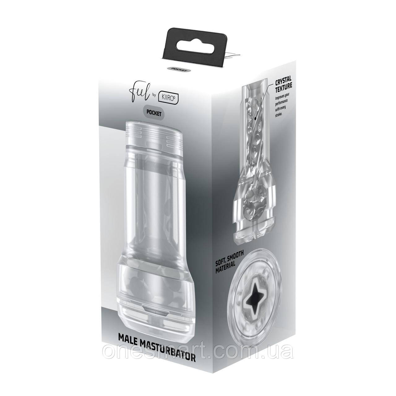 Мастурбатор Kiiroo Feel Pocket Crystal для чоловіків компактний для інтимних відчуттів з PowerBlow, фото 1