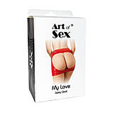 Сексуальна вінілова спідниця Art of Sex для інтимних моментів червона відкриті сідниці розмір M, фото 3