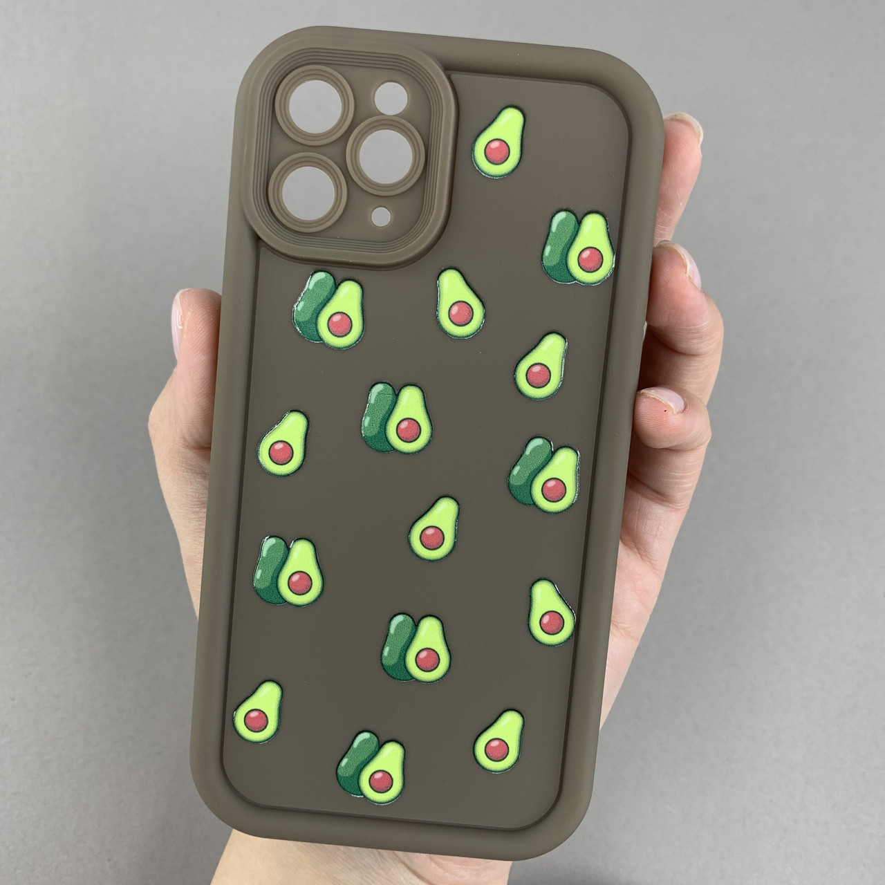 Чохол для Apple iPhone 11 Pro коричневий чохол із зеленими авокадо на телефон айфон 11 про q06h