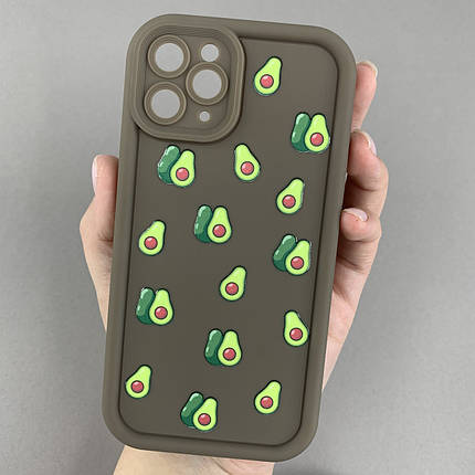Чохол для Apple iPhone 11 Pro коричневий чохол із зеленими авокадо на телефон айфон 11 про q06h, фото 1
