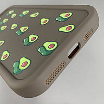 Чохол для iPhone 11 Pro Max коричневий чохол із зеленими авокадо на телефон айфон 11 про макс q06h, фото 4