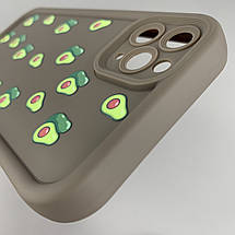 Чохол для iPhone 11 Pro Max коричневий чохол із зеленими авокадо на телефон айфон 11 про макс q06h, фото 5