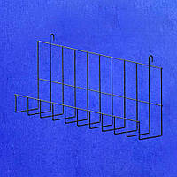 Полиця пряма навісна на сітку 50 мм, чорна