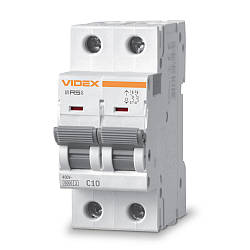 Автоматичний вимикач VIDEX RESIST RS6 |2п, 10А, С, 6кА, 1 шт| (VF-RS6-AV2C10)