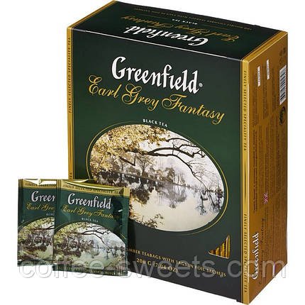 Чай Greenfield 50 пак чорний з бергамотом Earl Grey Fantasy, фото 1