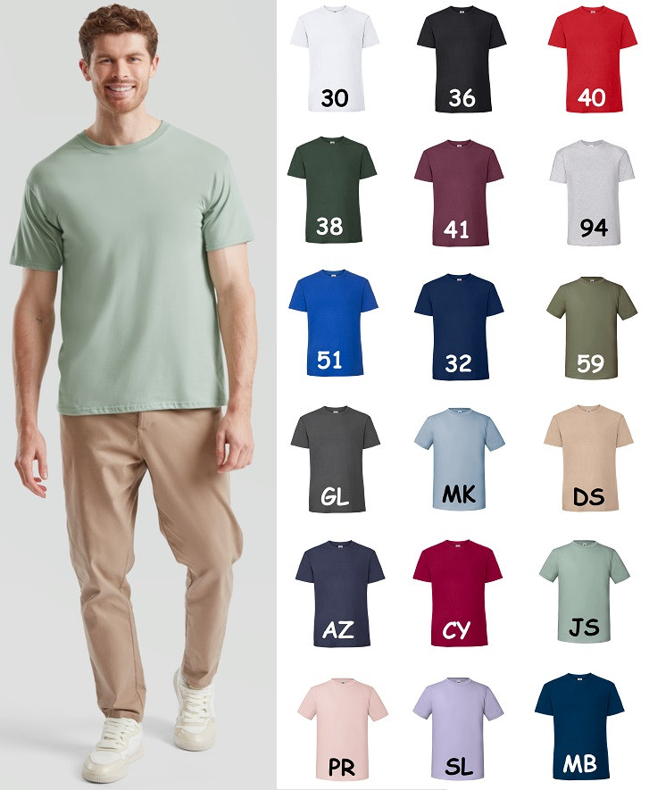 Футболка преміум Fruit of the loom Iconic 195 Ringspun premium
