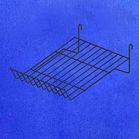 Полиця металева похила 50 мм для сітки, кут нахилу 30, чорна