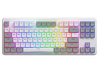 Клавіатура ігрова механічна HATOR HTK-851UA White Wireless Rockfall 3 TKL Mecha orange, QMK/VIA