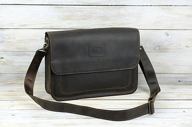 Жіноча сумка Класика з натуральної шкіри колір Шоколад