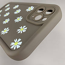 Чохол для iPhone 11 Pro Max чохол з високими бортами з ромашками на айфон 11 про макс коричневий q05j, фото 5