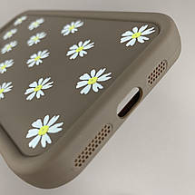 Чохол для iPhone 11 Pro Max чохол з високими бортами з ромашками на айфон 11 про макс коричневий q05j, фото 4