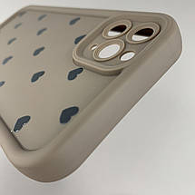 Чохол для iPhone 11 Pro Max чохол з високими бортами з сердечками на телефон айфон 11 про макс коричневий q06e, фото 5