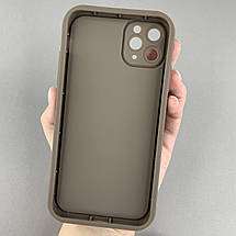 Чохол для iPhone 11 Pro Max чохол з високими бортами з сердечками на телефон айфон 11 про макс коричневий q06e, фото 2