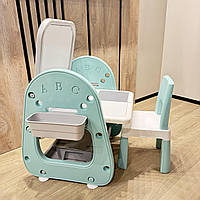 Стілець і столик для дитини столик для конструктора столик мольберт багатофункціональний від 2х до 10 років