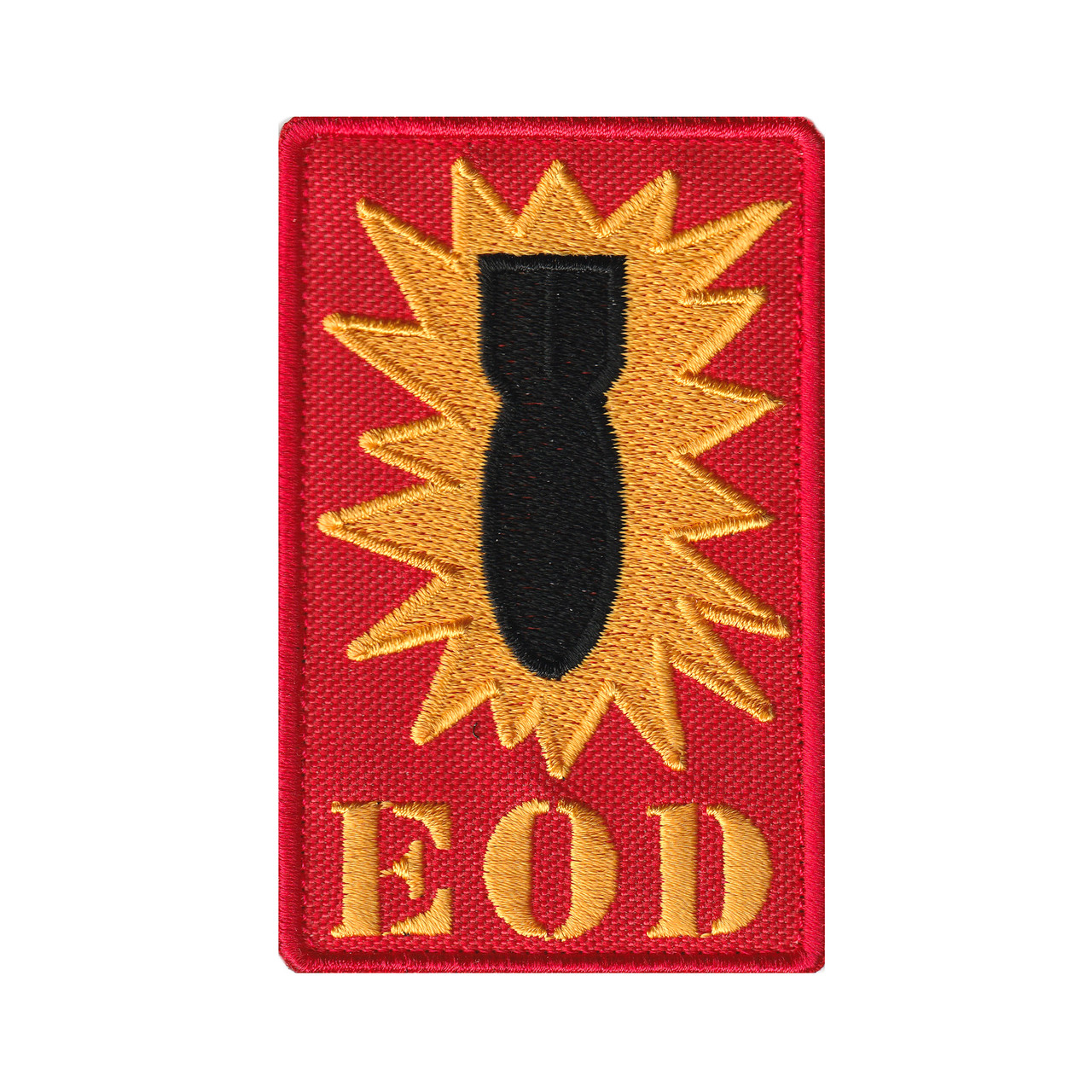 Вишитий шеврон розмінування "EOD Bomb" на липучці (Червоний)