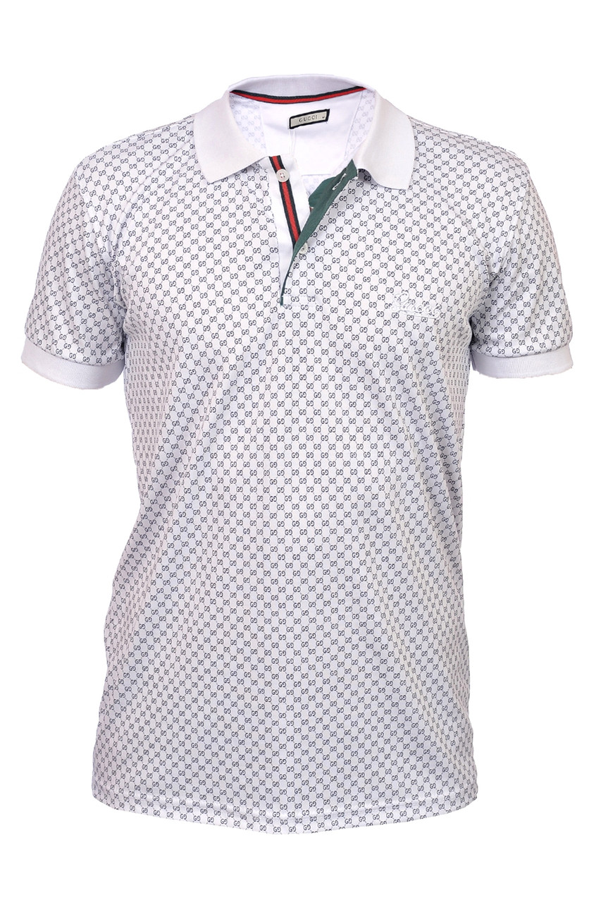 Футболка-поло чоловіча Gucci 25-STR-034 (25-STR-532) біла