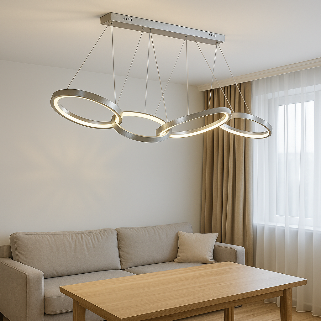 Люстра LED з кільцями підвісна Artlight 80W до 18 м² колір Хром 2160/4CH, фото 1