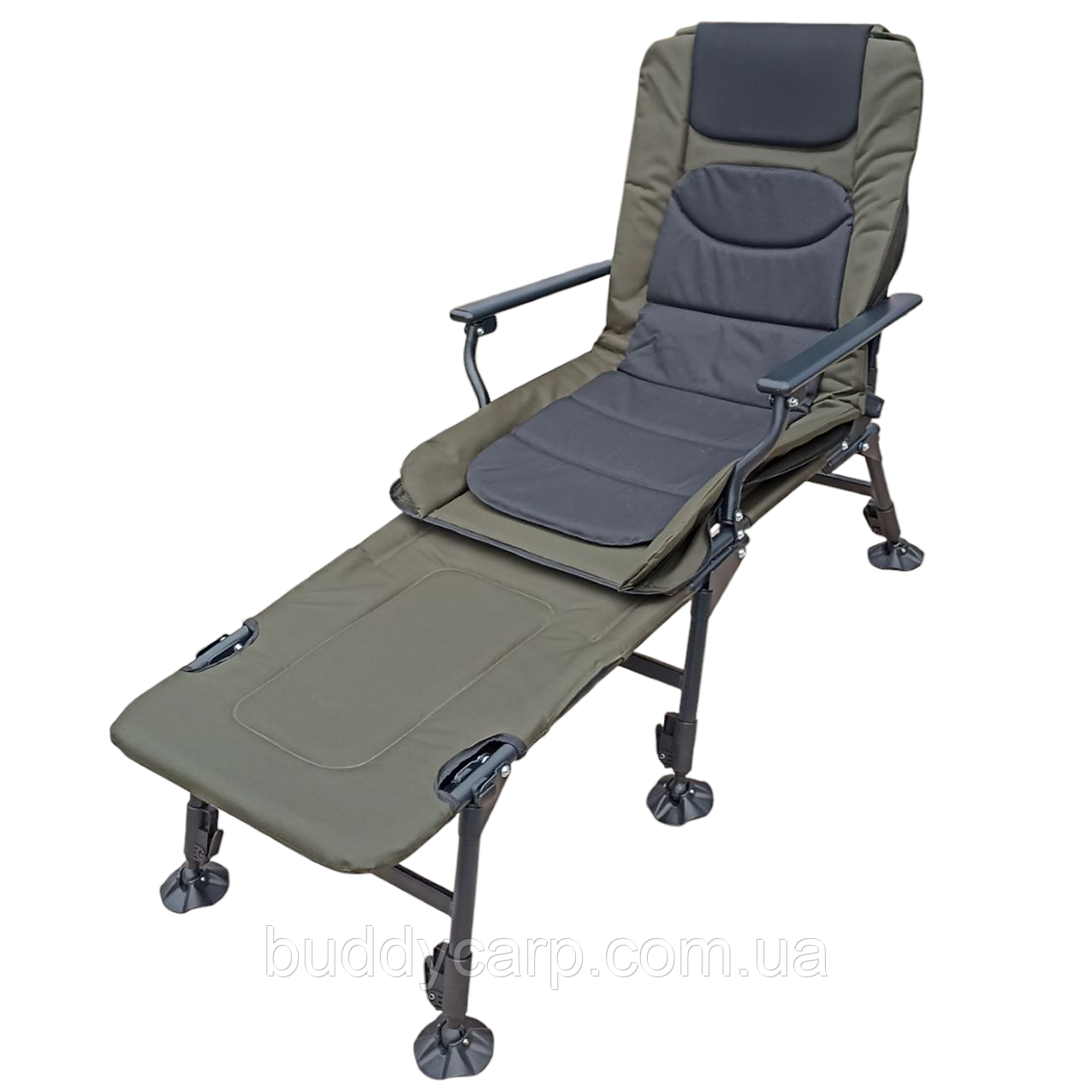 Крісло-ліжко рибальське складане з підставкою для ніг 122*95*50 см - рибальське крісло-ліжко складане, фото 1