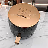 Гриль-фрітюрниця для дому 3200 Вт Top Kitchen аерофритюрниця без олії 6 л аерогриль з терморегулятором, фото 3
