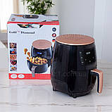 Гриль-фрітюрниця для дому 3200 Вт Top Kitchen аерофритюрниця без олії 6 л аерогриль з терморегулятором, фото 9
