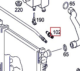 A0039970689 Mercedes Патрубок охолодження з нержавіючої сталі
