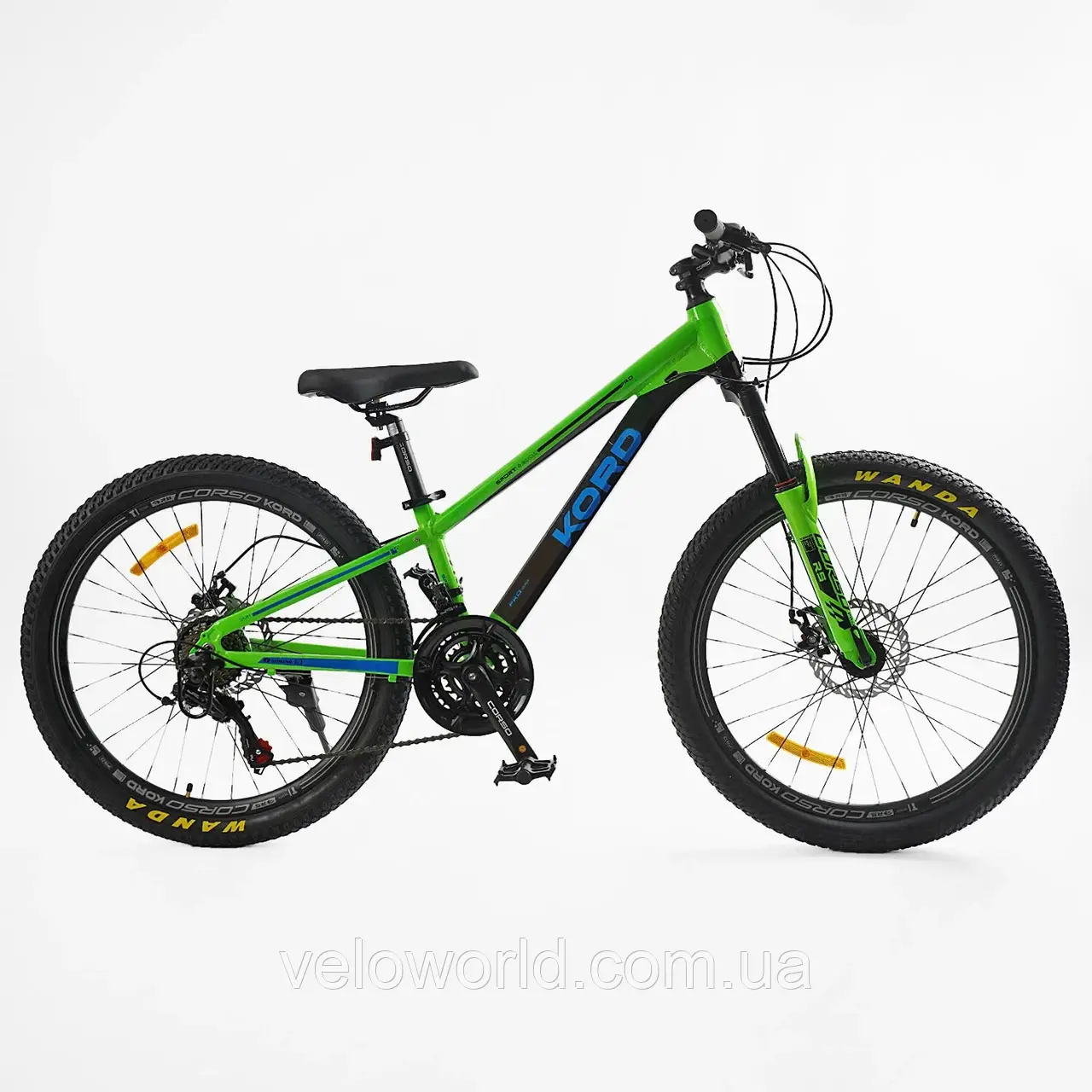 Велосипед спортивний Corso Kord 24" KD-41070 (1) рама 11" алюмінієвий, Shimano 21S, зібраний на 75%