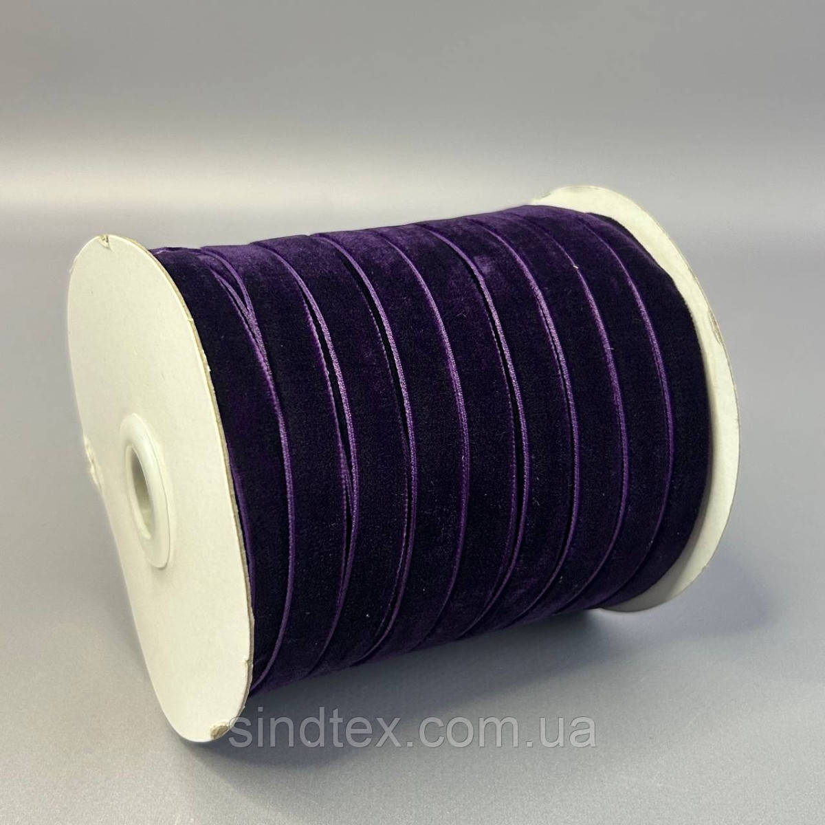 Оксамитова стрічка декоративна 1 см. боб. 46м - фіолетовий