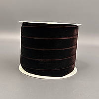 Оксамитова стрічка декоративна 2 см 46м - шоколадний