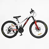 Велосипед спортивний Corso Kord 24" KD-52090 (1) рама 11" алюмінієвий, Shimano 21S, зібраний на 75%, фото 4