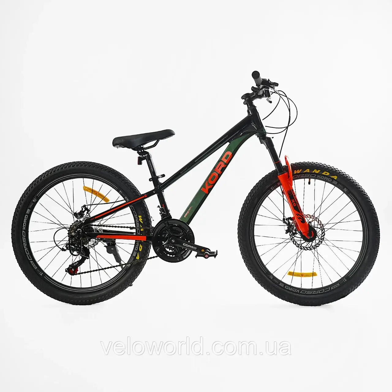 Велосипед спортивний Corso Kord 24" KD-63075 (1) рама 11" алюмінієвий, Shimano 21S, зібраний на 75%
