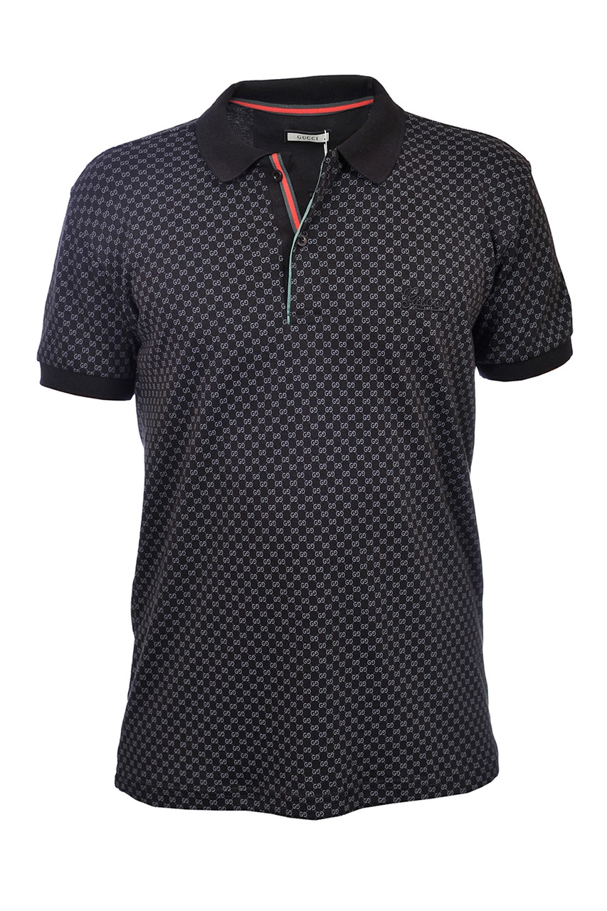 Футболка-поло чоловіча Gucci 25-STR-034 (25-STR-532) чорна