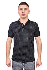 Футболка-поло чоловіча Gucci 25-STR-034 чорна, фото 3
