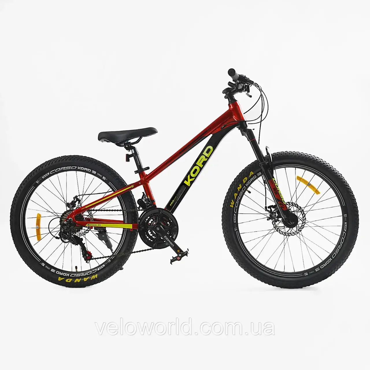 Велосипед спортивний Corso Kord 24" KD-74012 (1) рама 11" алюмінієвий, Shimano 21S, зібраний на 75%