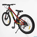 Велосипед спортивний Corso Kord 24" KD-74012 (1) рама 11" алюмінієвий, Shimano 21S, зібраний на 75%, фото 4