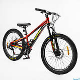 Велосипед спортивний Corso Kord 24" KD-74012 (1) рама 11" алюмінієвий, Shimano 21S, зібраний на 75%, фото 3
