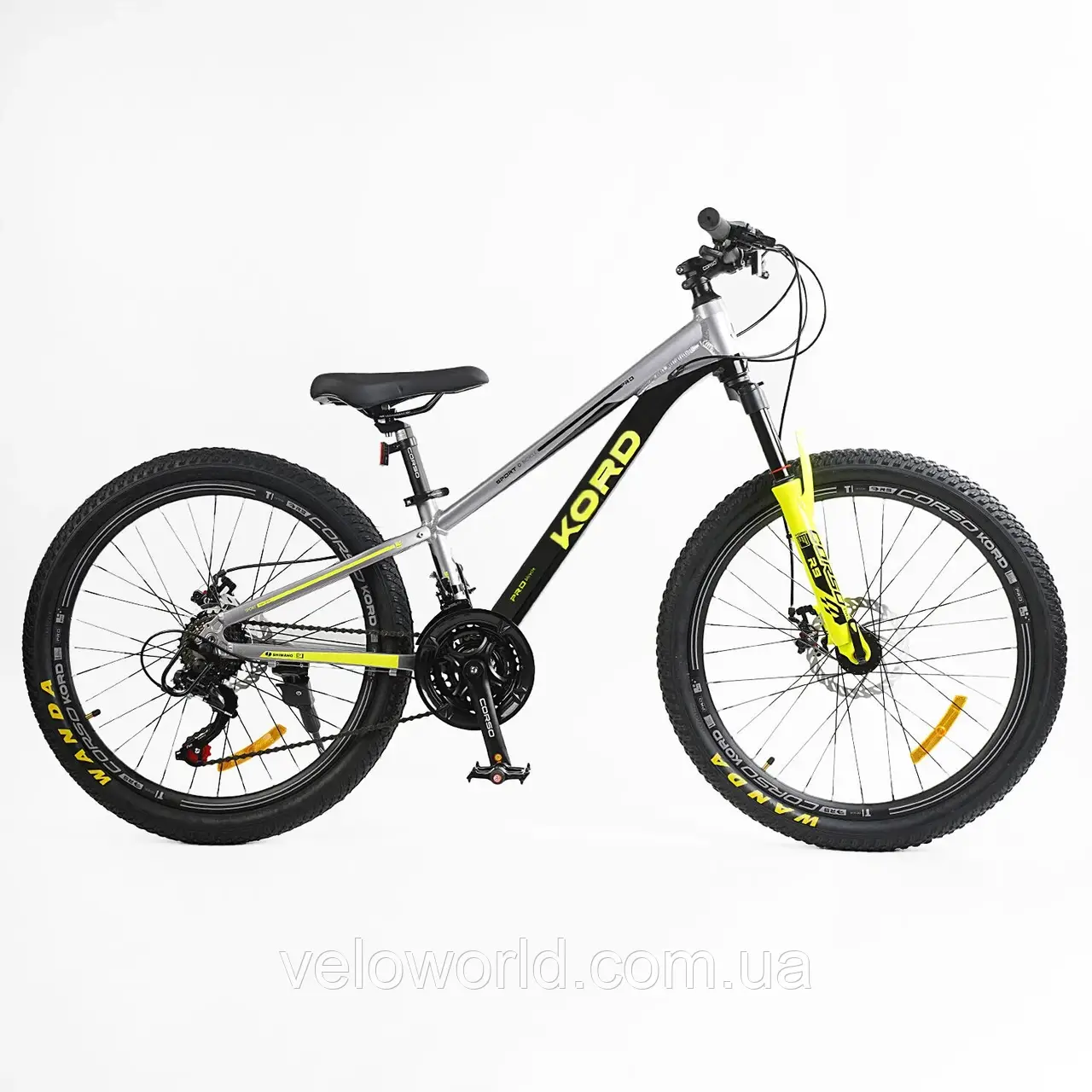 Велосипед спортивний Corso Kord 24" KD-85009 (1) рама 11" алюмінієвий, Shimano 21S, зібраний на 75%