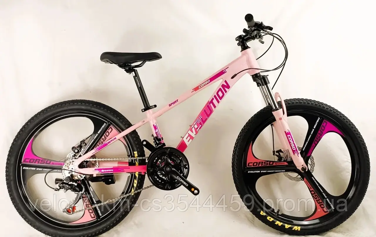Велосипед спортивний Corso Evolution 24" EV-24101 (1) рама 11" алюмінієвий, Shimano 21S, зібраний на 75%