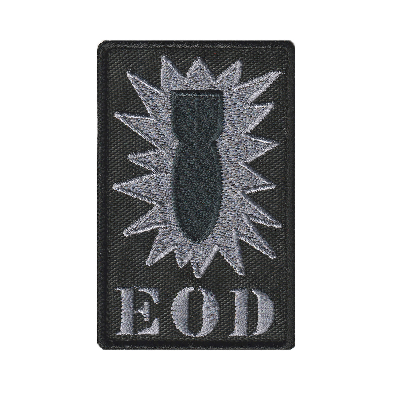 Вишитий шеврон патч розмінування "EOD Bomb" на липучці (Чорно-сірий)