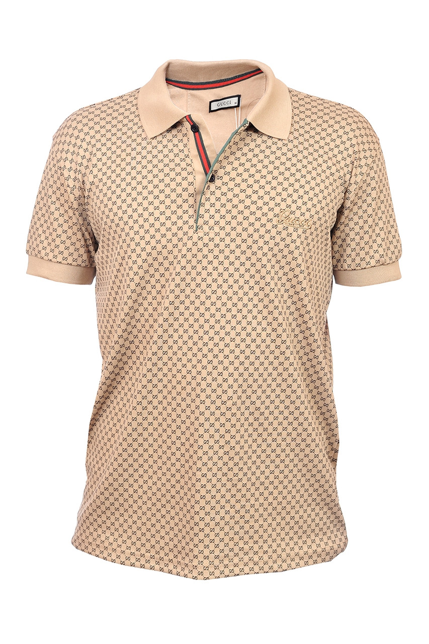 Футболка-поло чоловіча Gucci 25-STR-034 кава з молоком