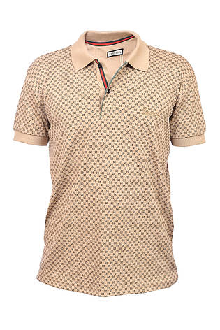Футболка-поло чоловіча Gucci 25-STR-034 кава з молоком, фото 1